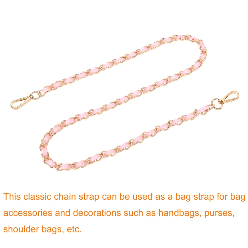 39" Purse Strap with Buckle for Shoulder and Cross Body(Pink+Gold)