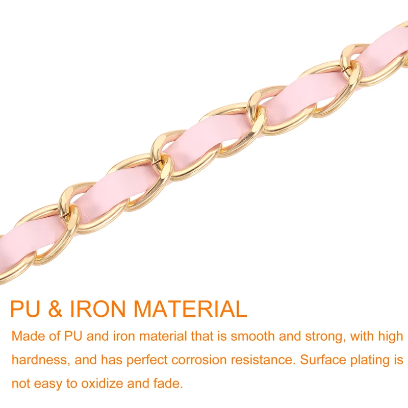39" Purse Strap with Buckle for Shoulder and Cross Body(Pink+Gold)