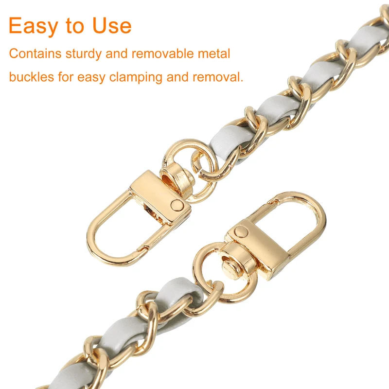 24" Purse Chain Strap with Buckles for Shoulder (Silver + Gold)