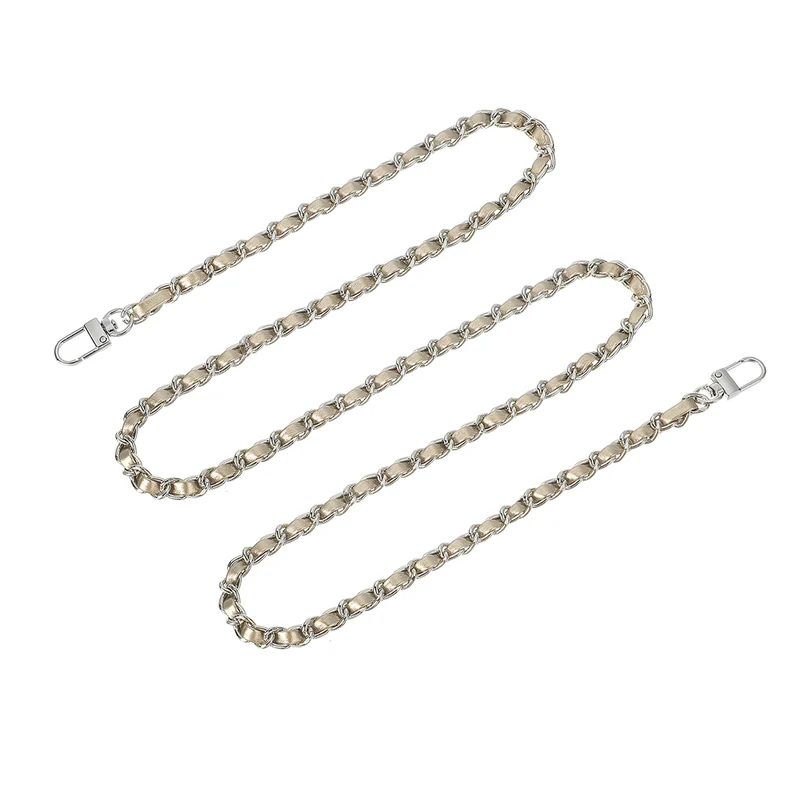 55" Purse Chain Strap with Buckles for Shoulder and Cross Body (Gold + Silver)