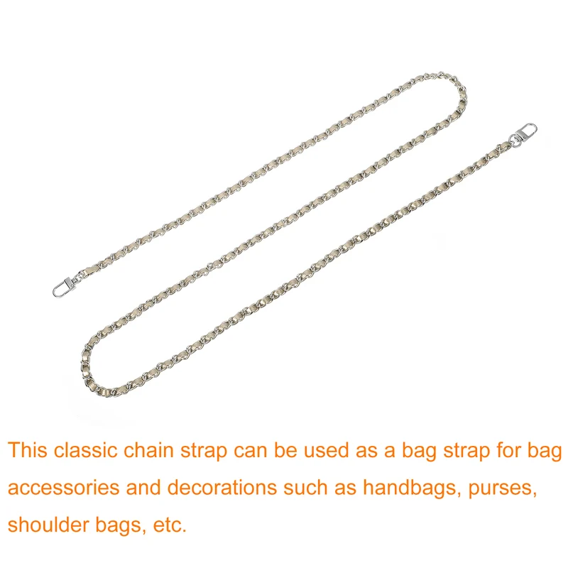 55" Purse Chain Strap with Buckles for Shoulder and Cross Body (Gold + Silver)