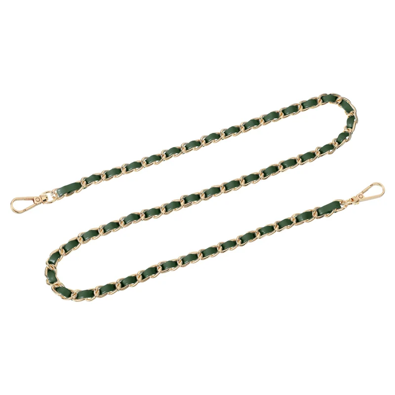 Purse Strap 32" Leather for Shoulder Strap Green Gold