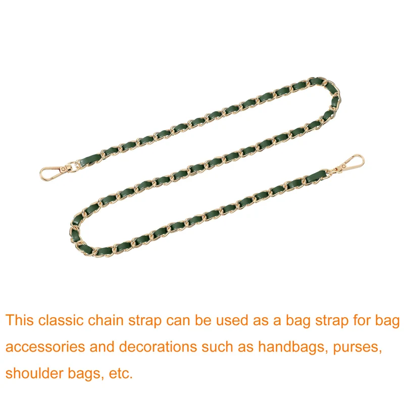 Purse Strap 32" Leather for Shoulder Strap Green Gold