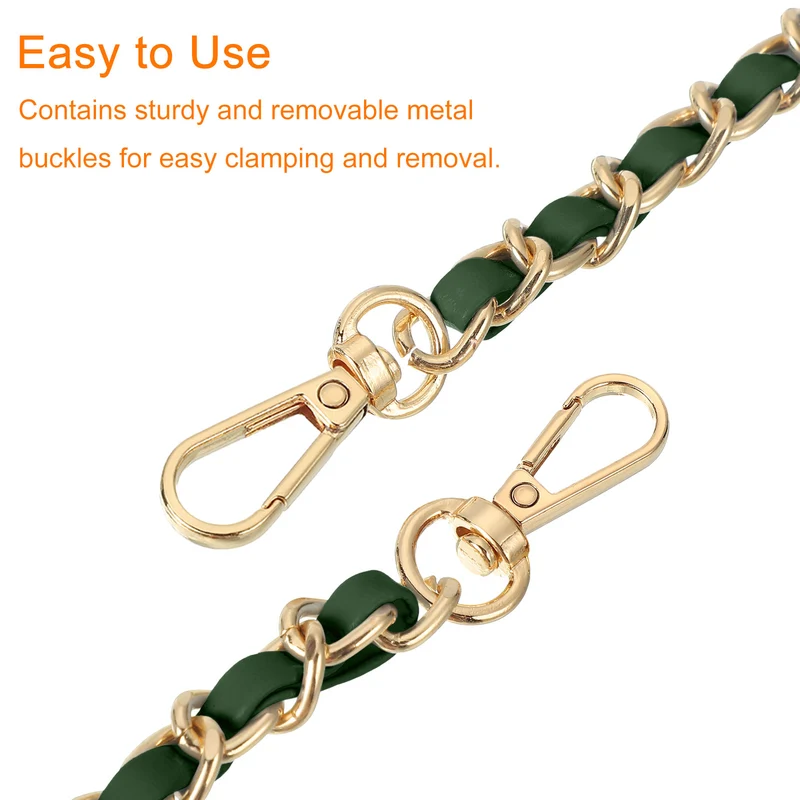 Purse Strap 32" Leather for Shoulder Strap Green Gold