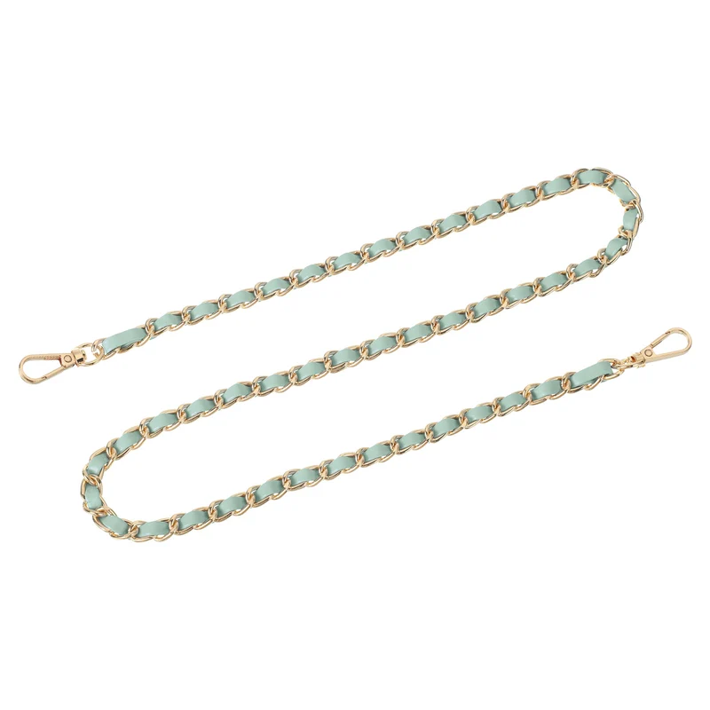 Purse Strap, 32" Leather for Shoulder Strap (Light Green, Gold)
