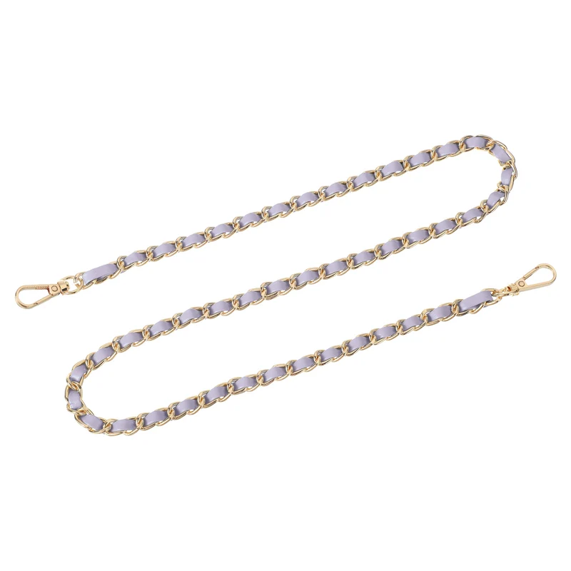 Purse Strap, 32" Leather for Shoulder Strap (Purple, Gold)