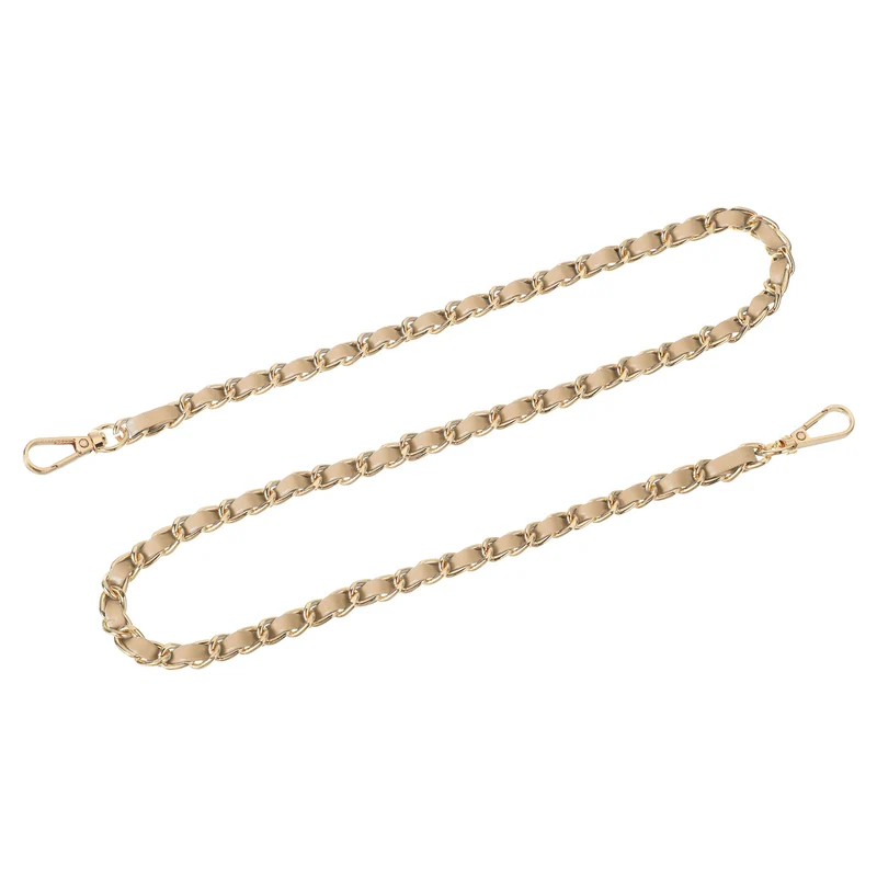 Purse Strap, 32" Leather for Shoulder Strap (Khaki, Gold)