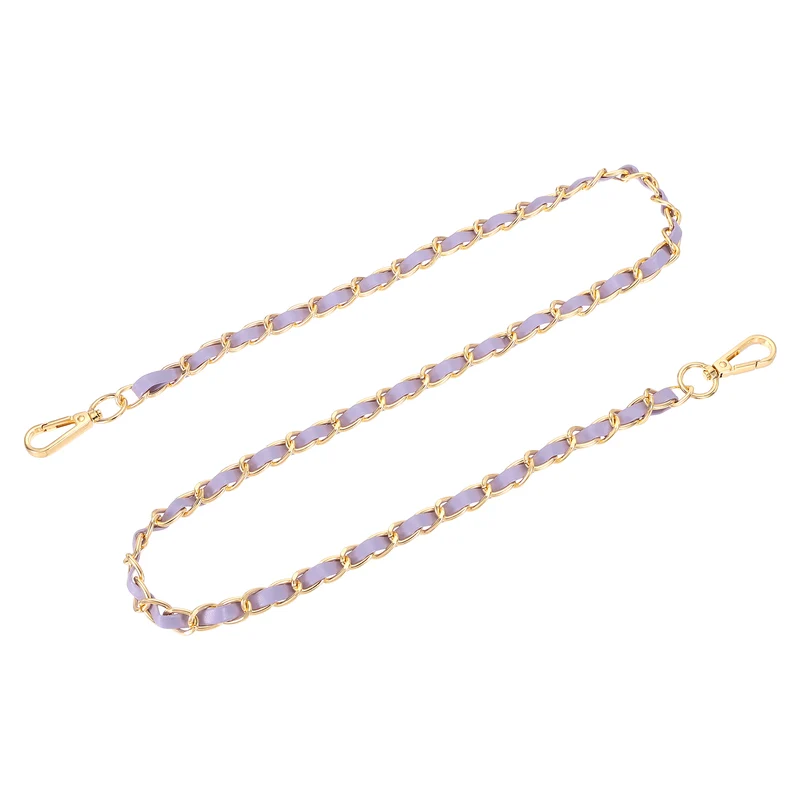 39" Purse Strap with Buckle for Shoulder and Cross Body(Purple+Gold)