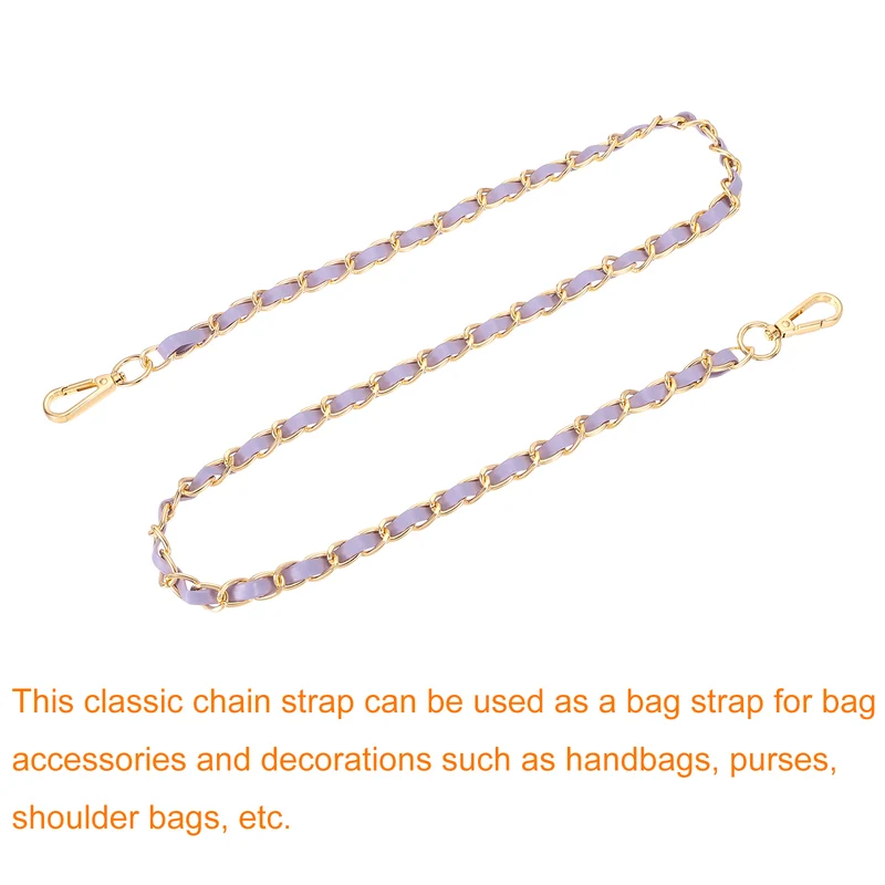 39" Purse Strap with Buckle for Shoulder and Cross Body(Purple+Gold)