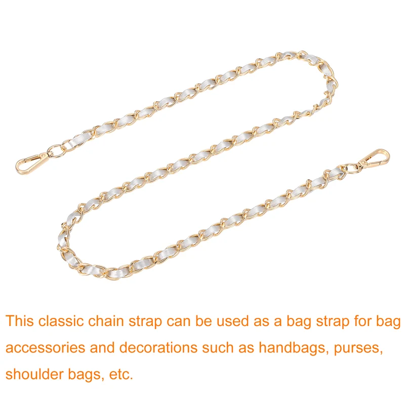 39" Purse Strap with Buckle for Shoulder and Cross Body(Silver+Gold)