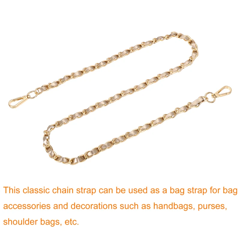 39" Purse Strap with Buckle for Shoulder and Cross Body(Gold+Gold)