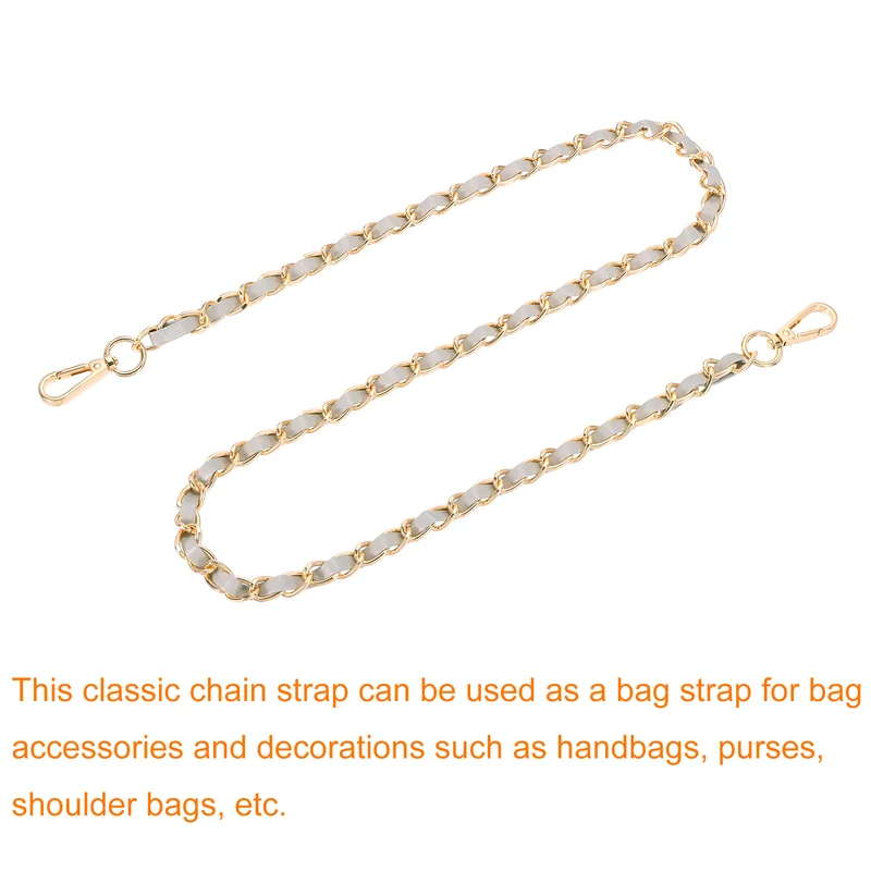 39" Purse Strap with Buckle for Shoulder and Cross Body(Gray+Gold)