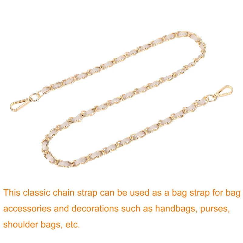 39" Purse Strap with Buckle for Shoulder and Cross Body(Beige+Gold)