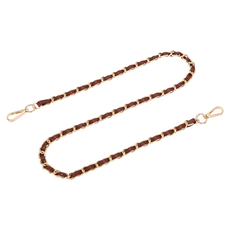 39" Purse Strap with Buckle for Shoulder and Cross Body(Dark Brown+Gold)