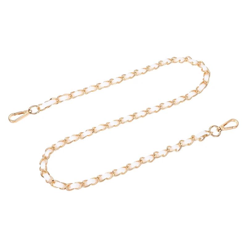 39" Purse Strap with Buckle for Shoulder and Cross Body(White+Gold)