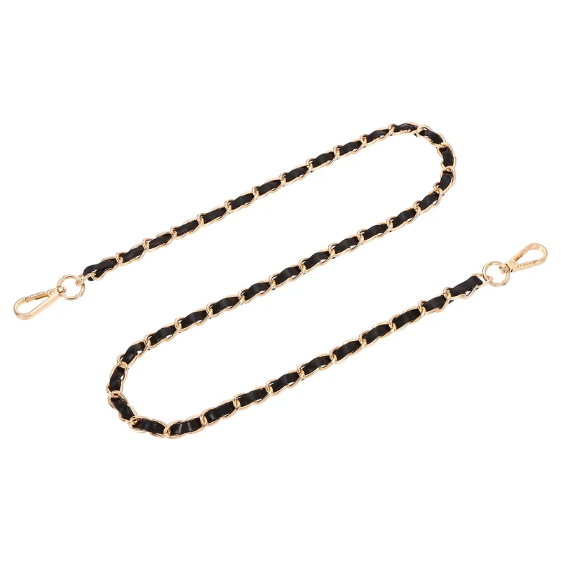 39" Purse Strap with Buckle for Shoulder and Cross Body(Black+Gold)