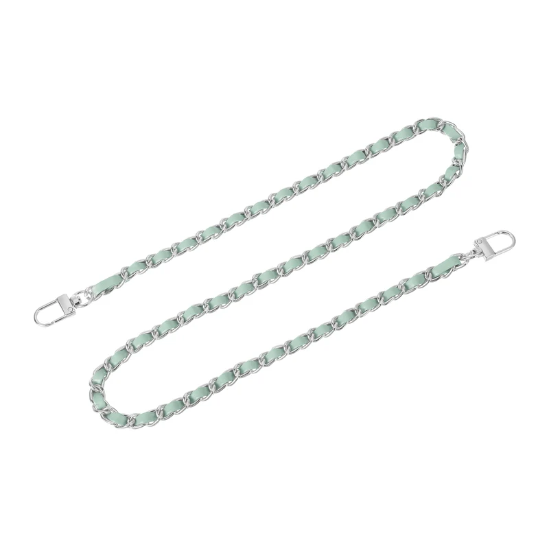 32" Purse Chain Strap with Buckles for Shoulder (Light Green + Silver)