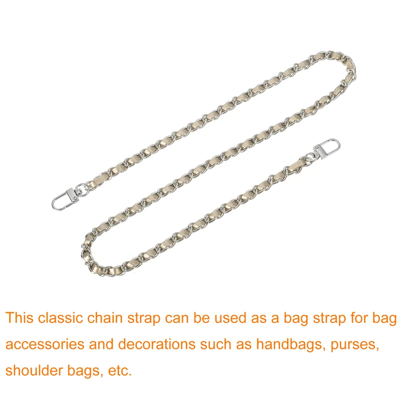 32" Purse Chain Strap with Buckles for Shoulder (Gold + Silver)