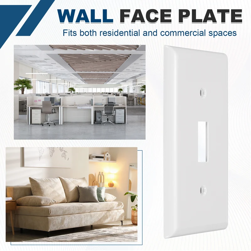 10PCS Toggle Light Switch Wall Plates 1-Gang Switch, White, 4.7x2.5"