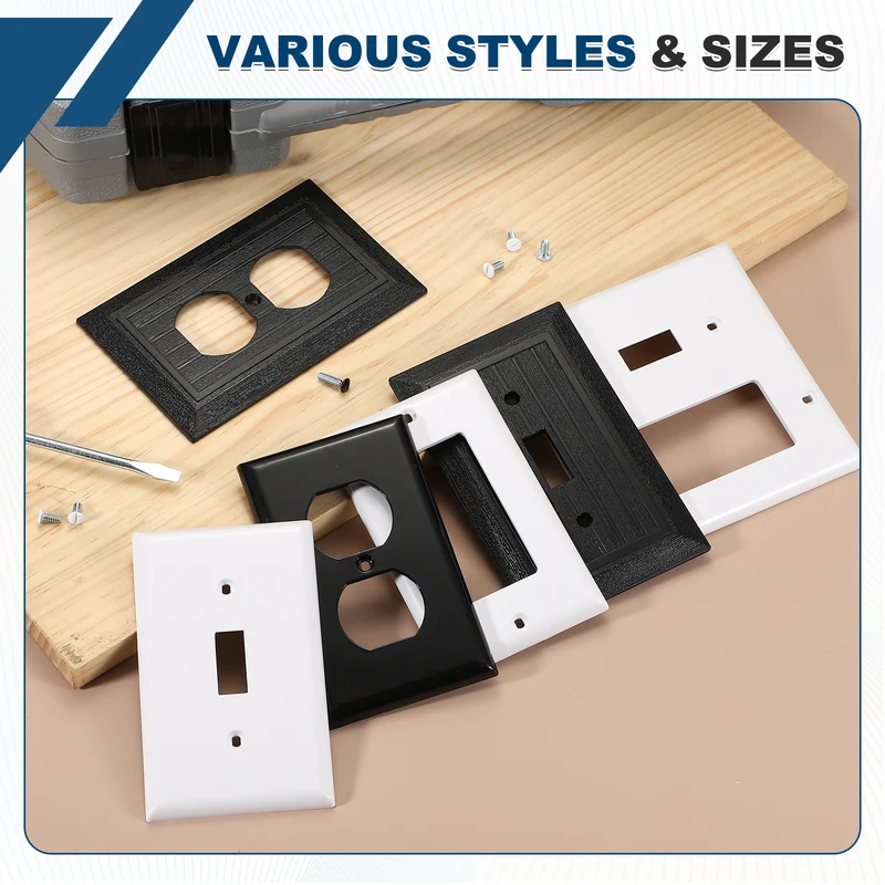10PCS Toggle Light Switch Wall Plates 1-Gang Switch, White, 4.7x2.5"