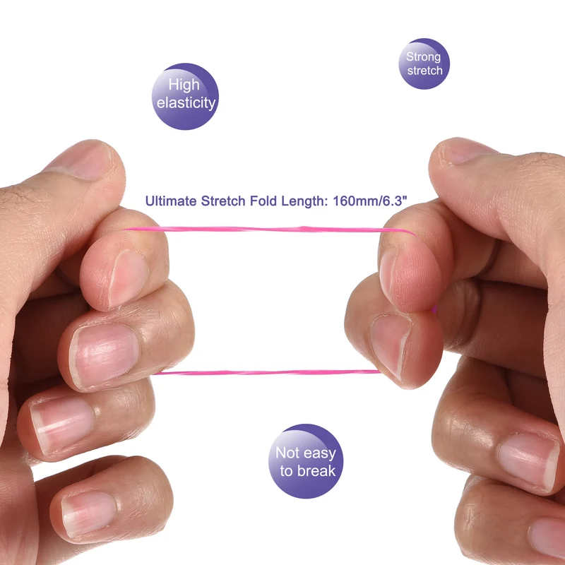 Pink Rubber Band 0.5inch Dia for Home Office, Pack of 600