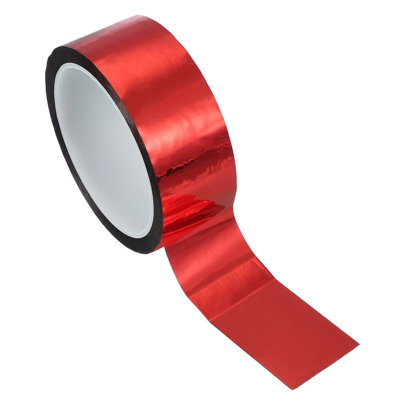 Metalized Polyester Film Tape 1-9/16 in x 55 Yard Glossy Red