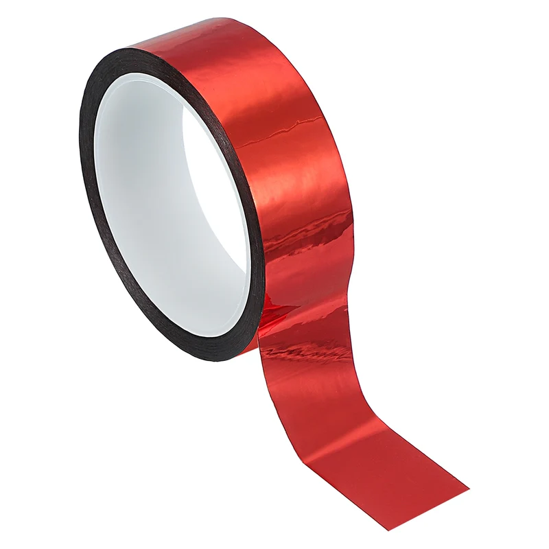 Metalized Polyester Film Tape 1-3/16 in x 55 Yard Glossy Red