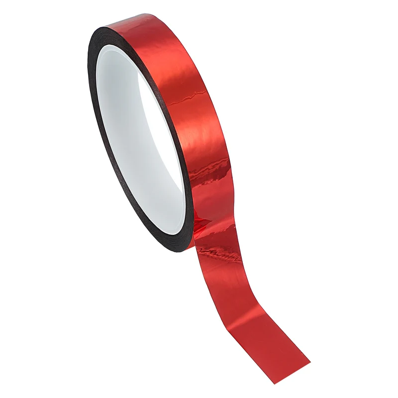 Metalized Polyester Film Tape 11/16 in x 55 Yard Glossy Red