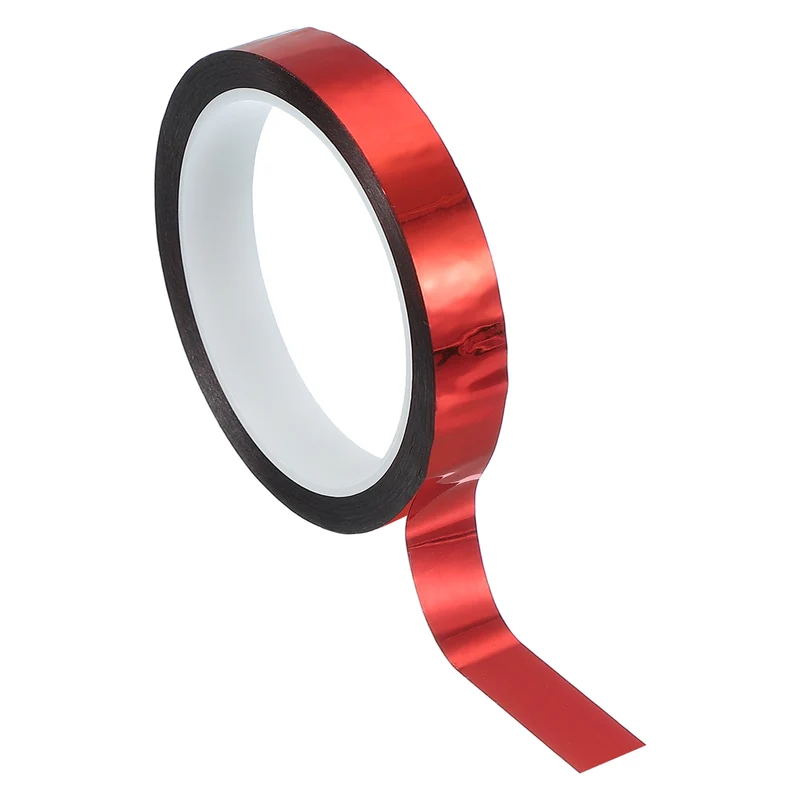 Metalized Polyester Film Tape 9/16 in x 55 Yard Glossy Red