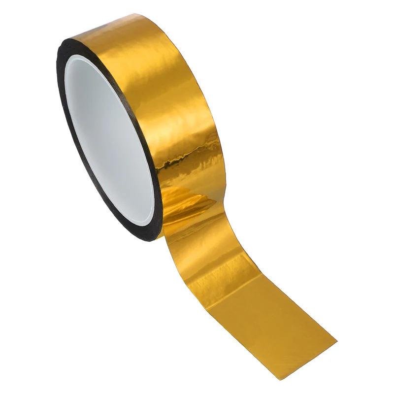 Metalized Polyester Film Tape 1-3/8 in x 55 Yard Glossy Golden
