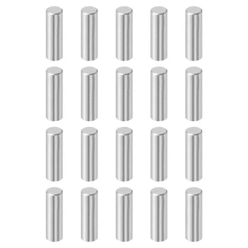 20Pcs 8mm x 25mm Dowel Pins, 304 Stainless Steel Shelf Support Peg Pin, Silver