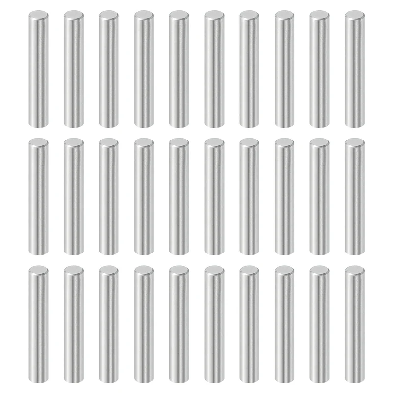 30Pcs 6mm x 35mm Dowel Pins 304 Stainless Steel Shelf Support Peg Pin Silver