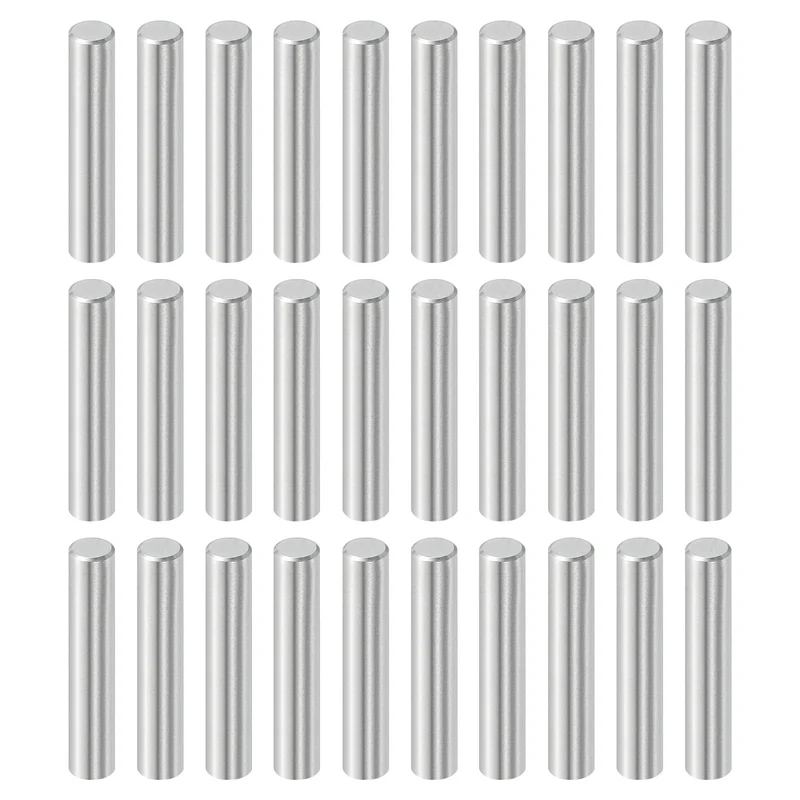 30Pcs 6mm x 30mm Dowel Pins 304 Stainless Steel Shelf Support Peg Pin Silver