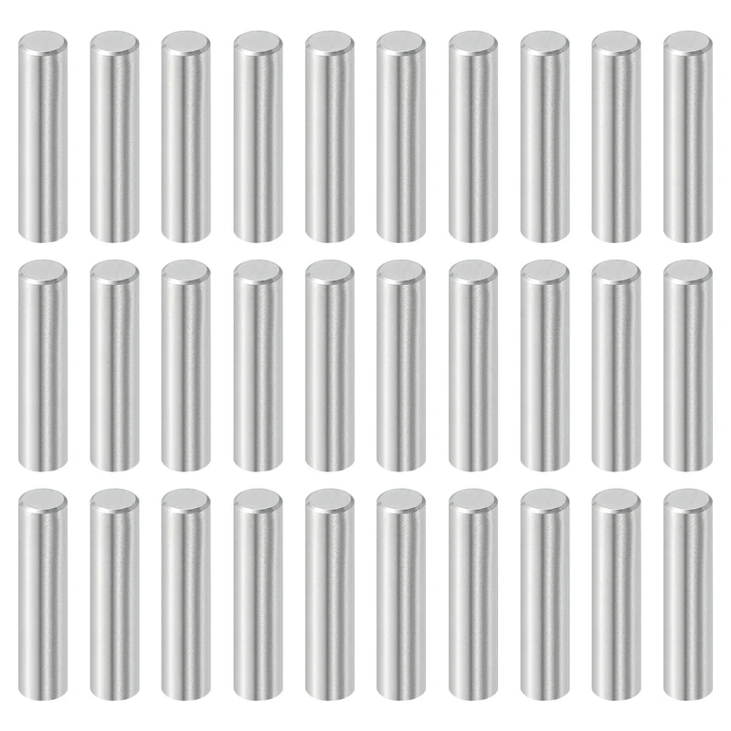 30Pcs 6mm x 25mm Dowel Pins 304 Stainless Steel Shelf Support Peg Pin Silver