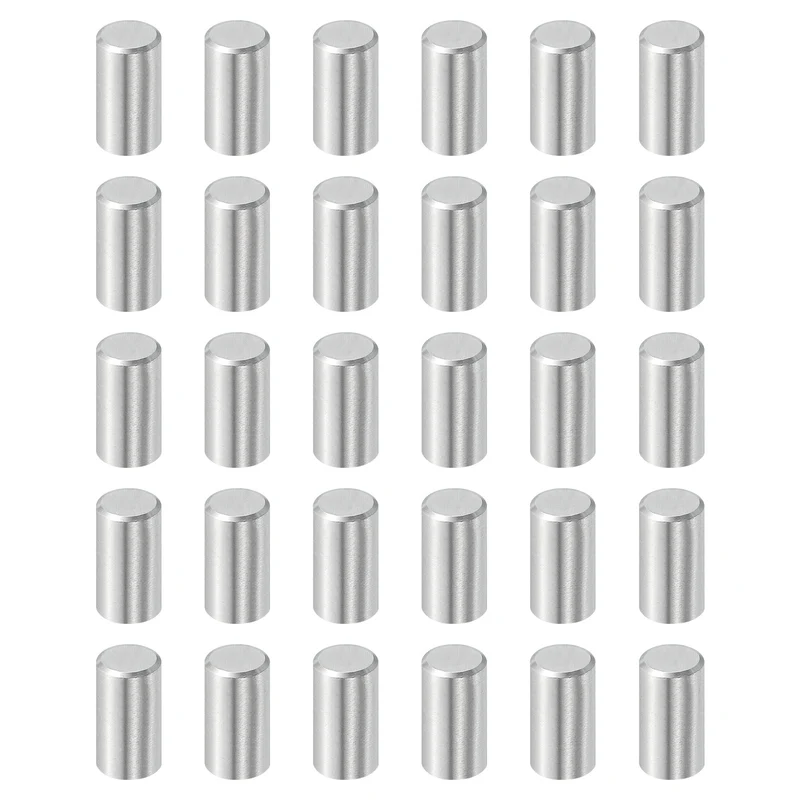 30Pcs 6mm x 12mm Dowel Pins 304 Stainless Steel Shelf Support Peg Pin Silver