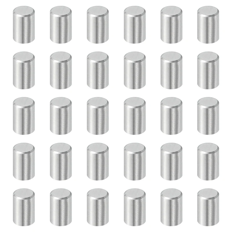 30Pcs 6mm x 10mm Dowel Pins 304 Stainless Steel Shelf Support Peg Pin Silver