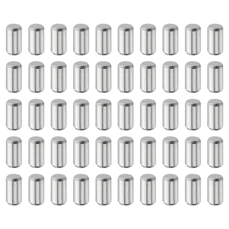 50Pcs 5mm x 10mm Dowel Pins 304 Stainless Steel Shelf Support Peg Pin Silver