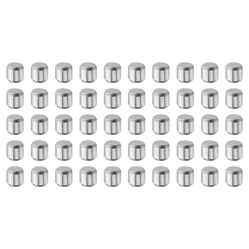 50Pcs 5mm x 6mm Dowel Pins, 304 Stainless Steel Shelf Support Peg Pin, Silver