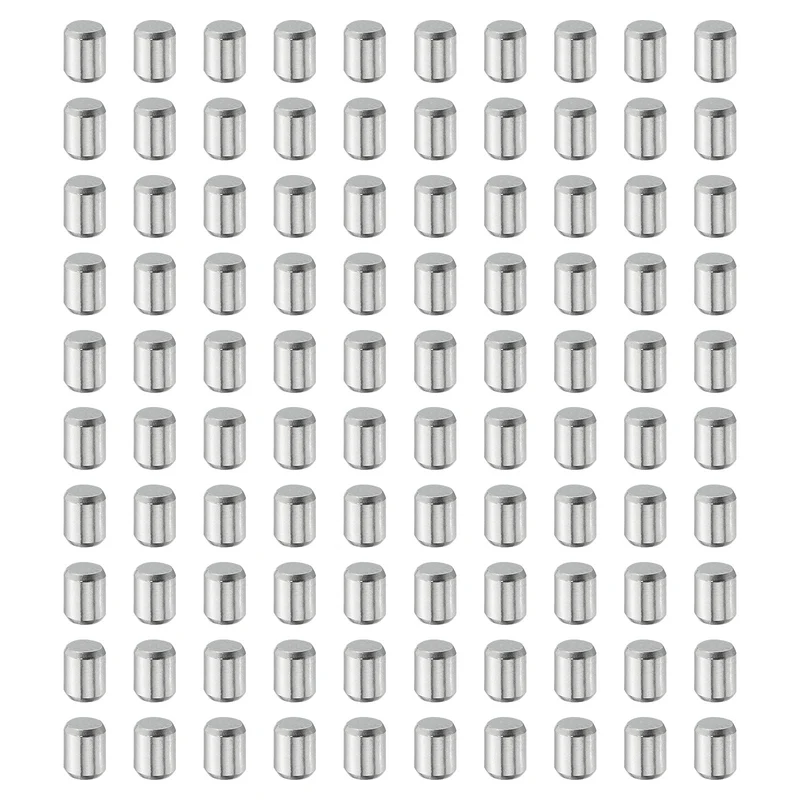 100Pcs 4mm x 6mm Dowel Pins, 304 Stainless Steel Shelf Support Peg Pin, Silver