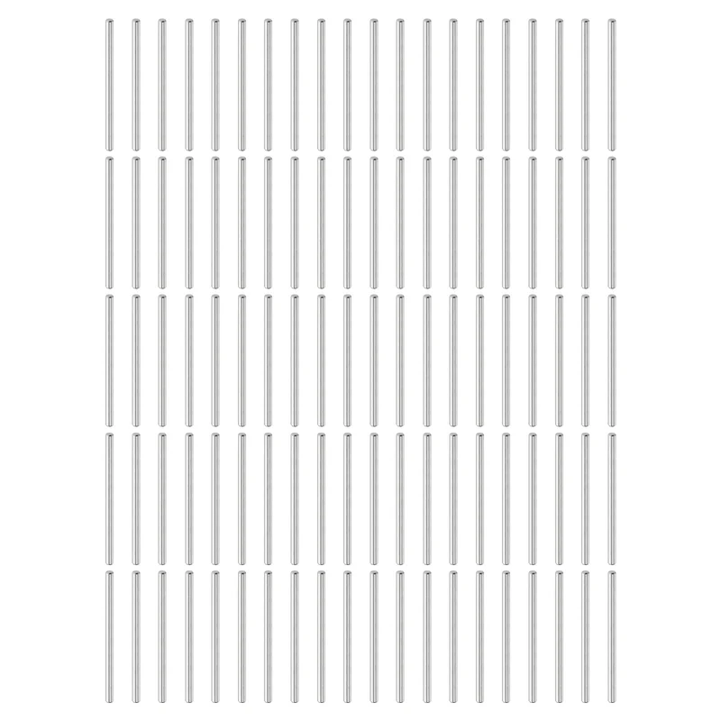 100Pcs 3mm x 50mm Dowel Pins 304 Stainless Steel Shelf Support Peg Pin Silver