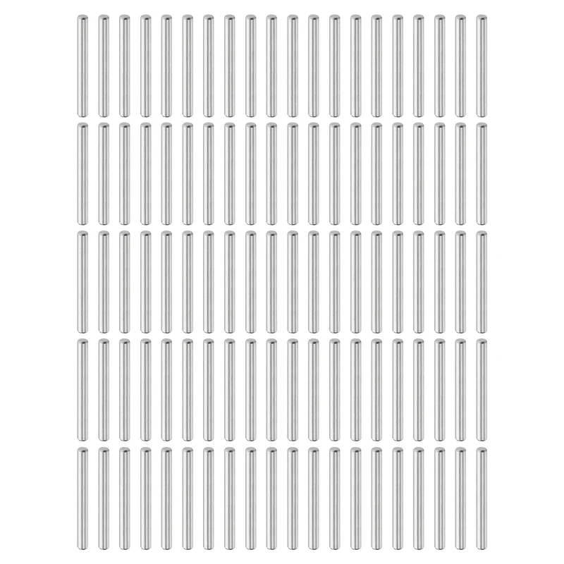 100Pcs 3mm x 28mm Dowel Pins 304 Stainless Steel Shelf Support Peg Pin Silver
