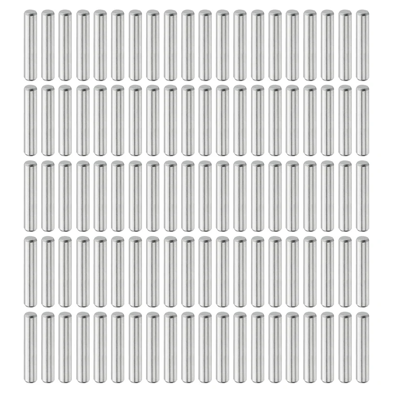 100Pcs 3mm x 25mm Dowel Pins 304 Stainless Steel Shelf Support Peg Pin Silver