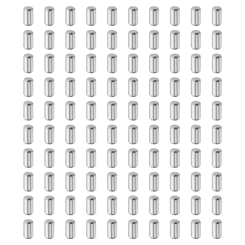 100Pcs 3mm x 6mm Dowel Pins 304 Stainless Steel Shelf Support Peg Pin Silver