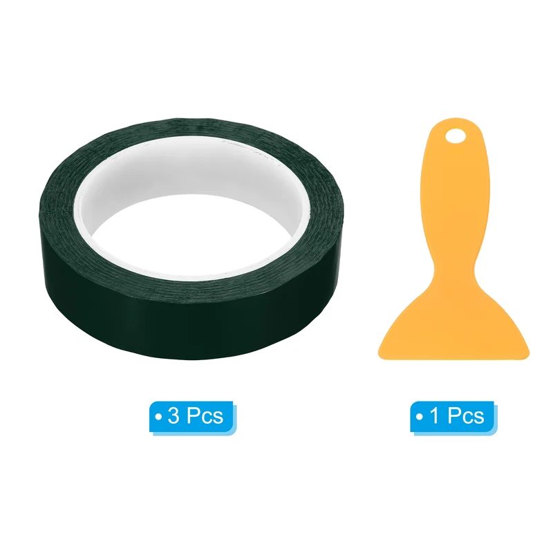 3pcs 1" x 72 Yard Whiteboard Tape Dry Erase Tape with Scraper Green